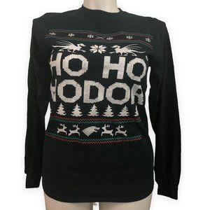 Game of Thrones (GoT) | Ho Ho Hodor Ugly Christmas T-Shirt | Men's M = Ladies' L